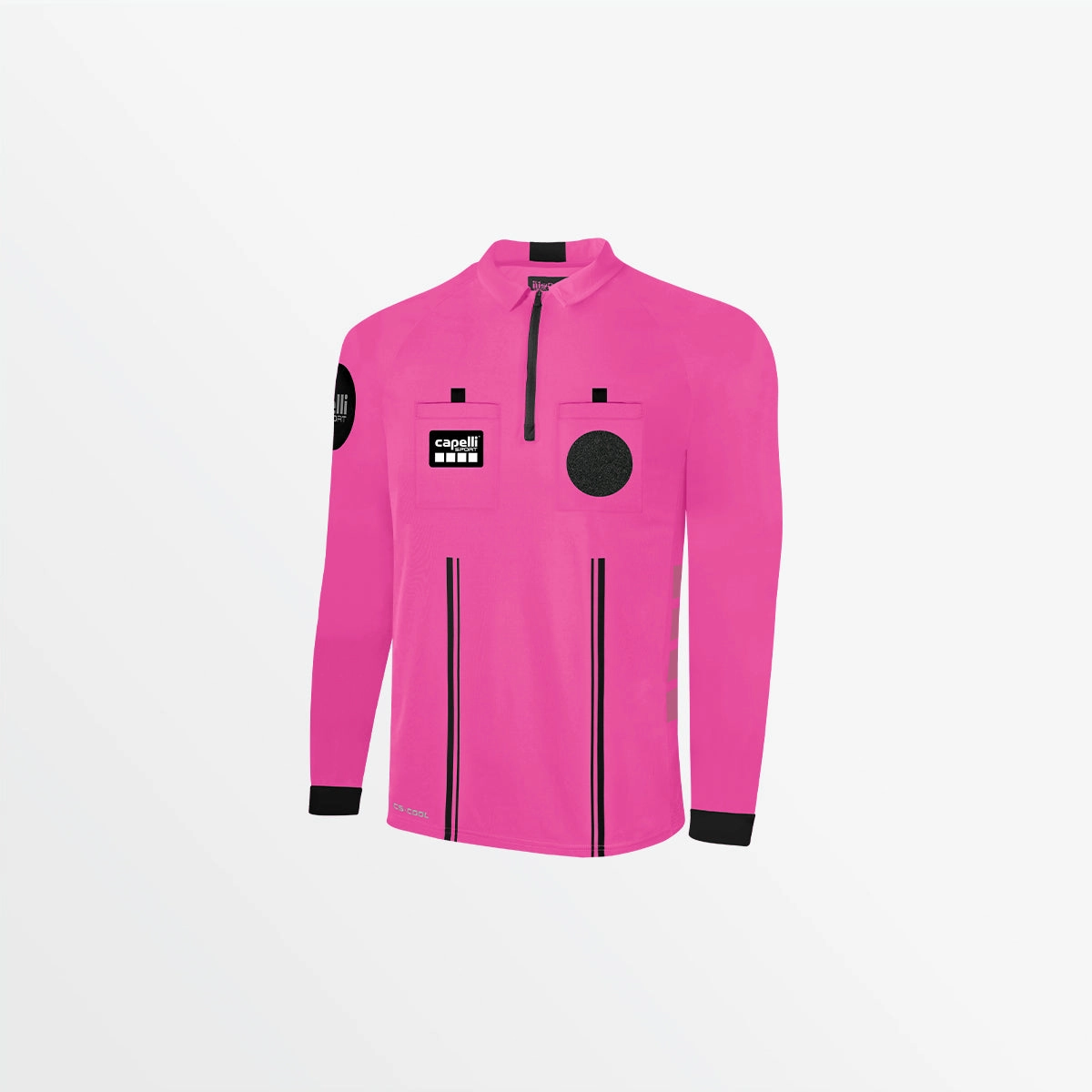 wrinkle free finish MEN'S OFFICIAL REFEREE 1/4 ZIP LONG SLEEVE JERSEY