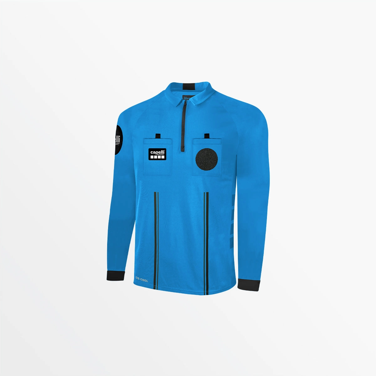 Low Profile Zipper MEN'S OFFICIAL REFEREE 1/4 ZIP LONG SLEEVE JERSEY