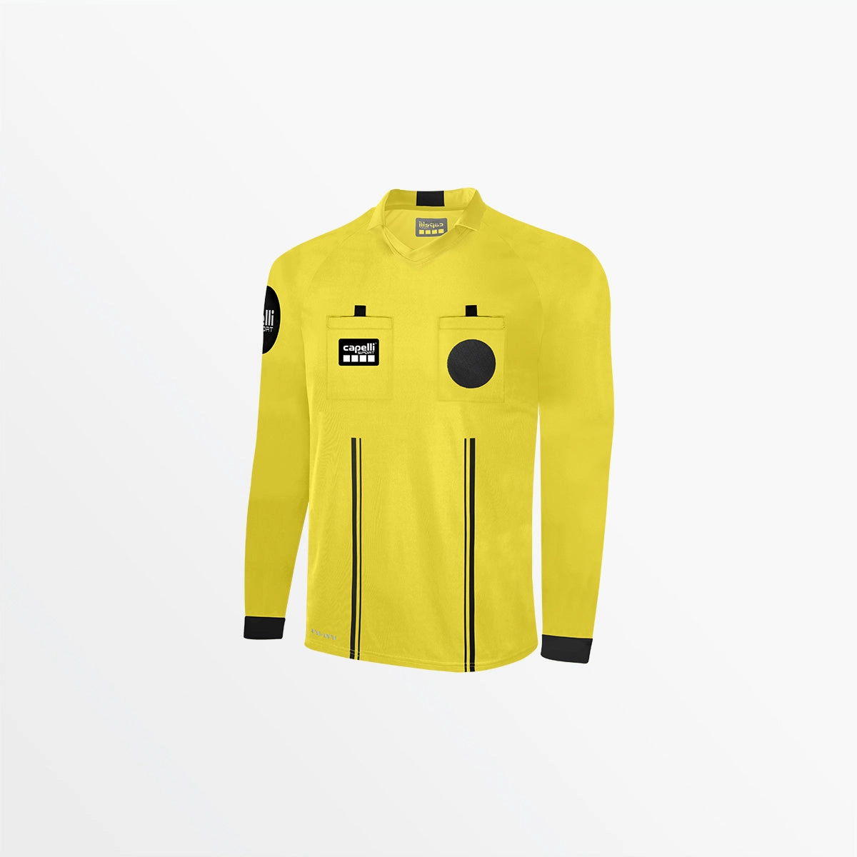 MEN'S OFFICIAL REFEREE V-NECK LONG SLEEVE JERSEY Long Sleeve Polo HiddenStoragePocket