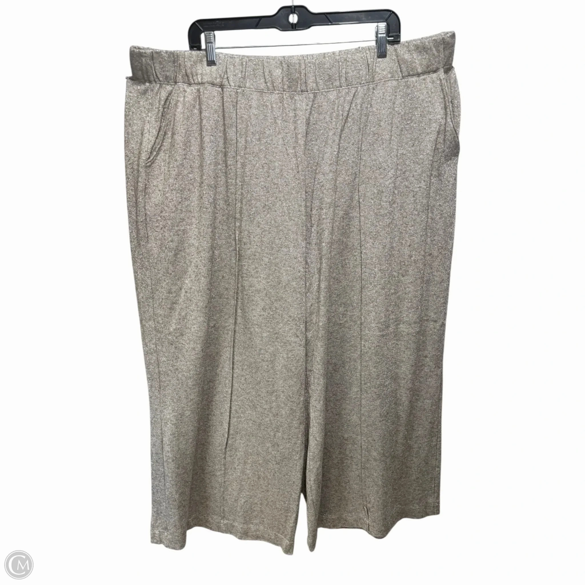 Freedom Fit Metallic Knit Pants Wide Leg By Lauren Conrad In Gold, Size: 3x