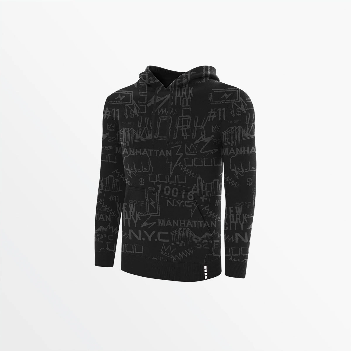 MEN'S FLEECE GRAPHIC PRINT PULLOVER HOODIE DurableReinforcement SweatGuard Lining