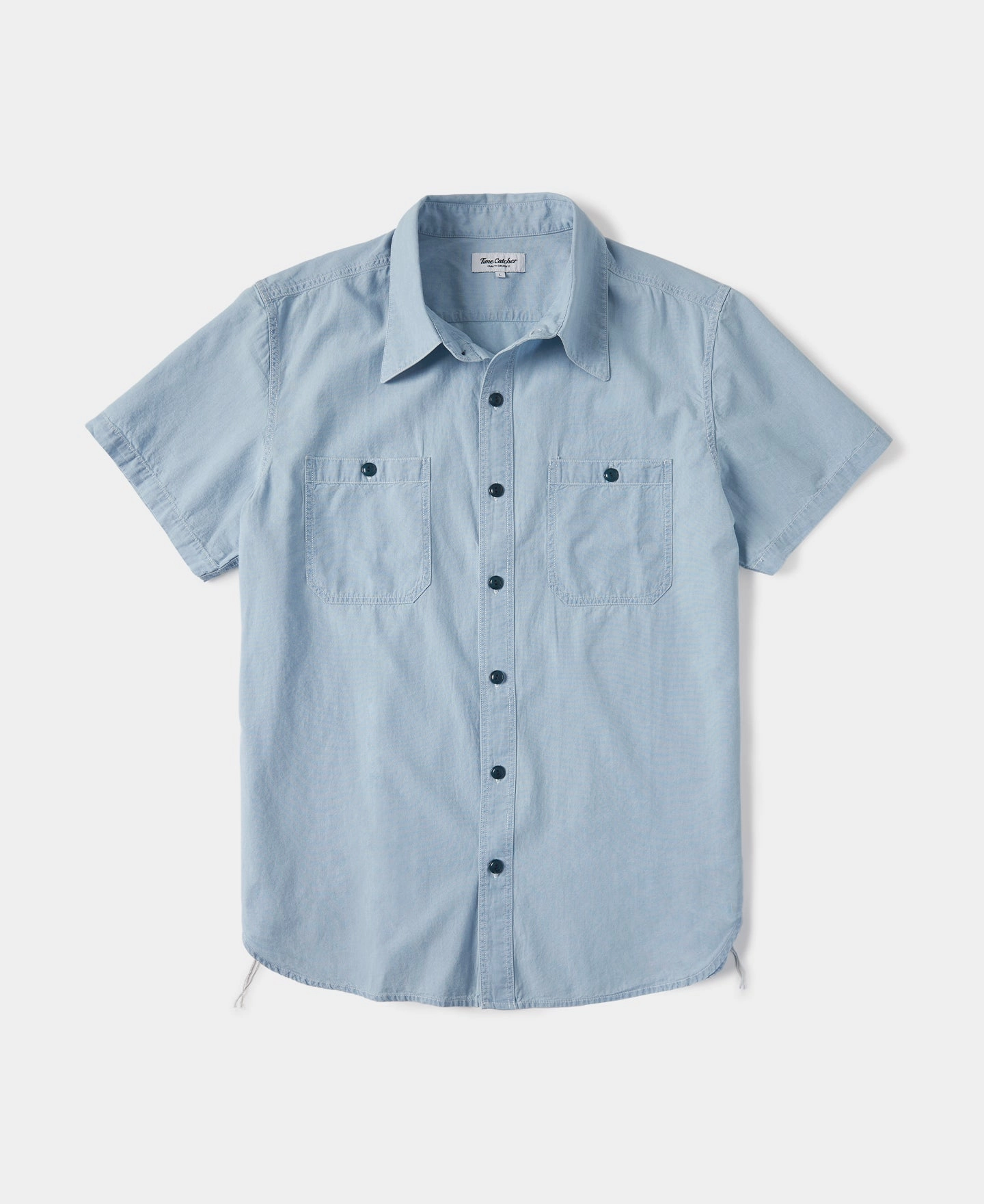 Military Wash Chambray Short Sleeve Workshirt Everyday Essential Relaxed Comfort