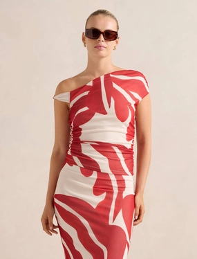 AntiSlipGrip Durable Weave Mimi Off Shoulder Mesh Top