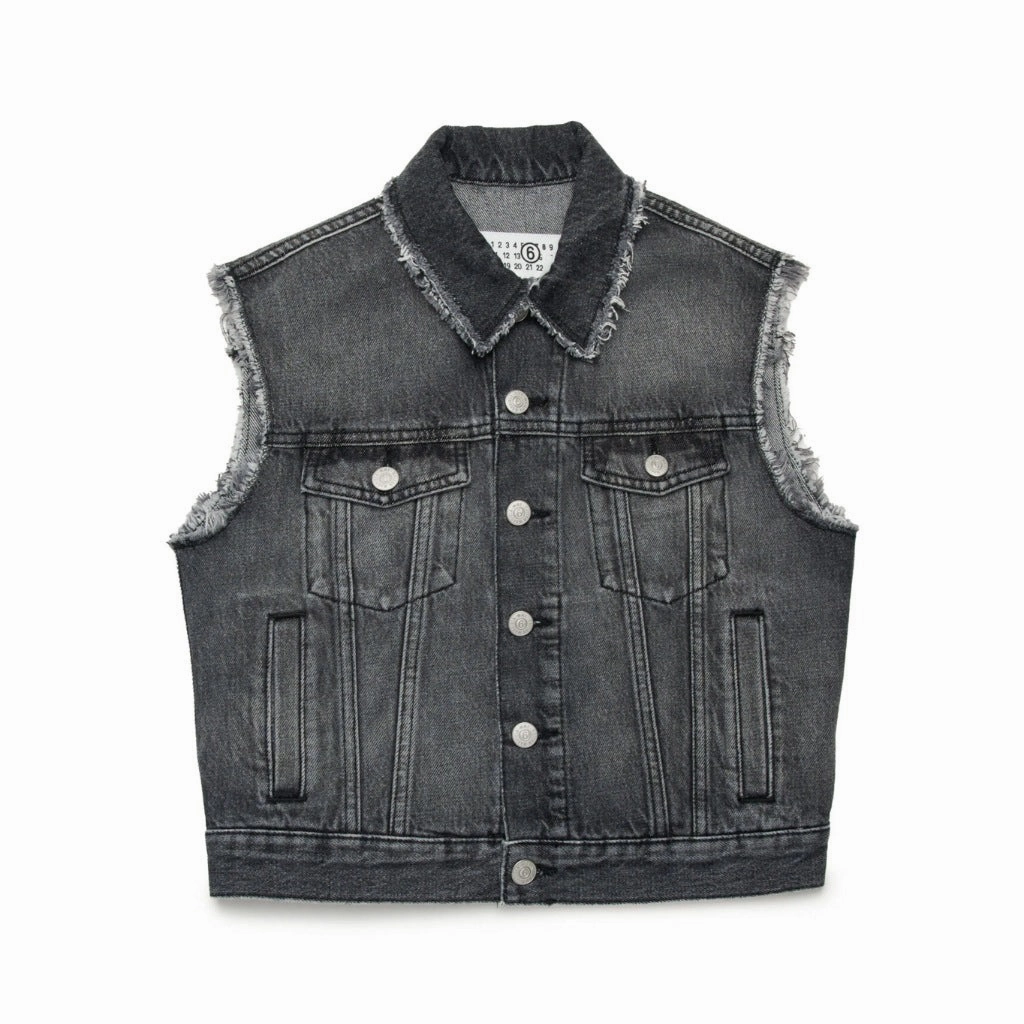 MM6 Kids Denim Vest Casual Fit Layer