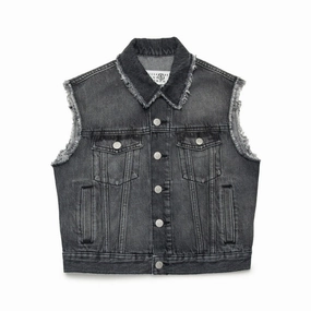 MM6 Kids Denim Vest Casual Fit Layer