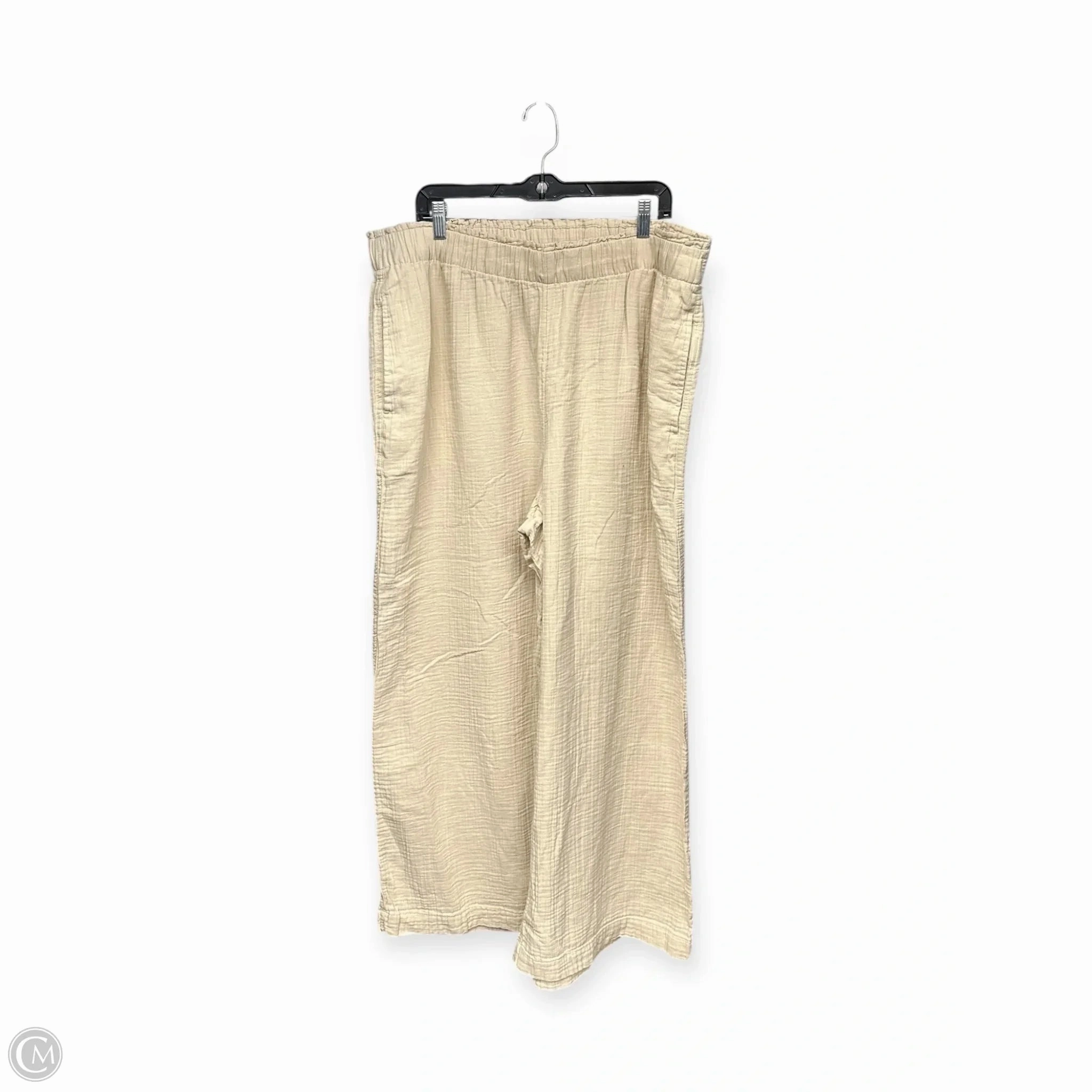 Tapered leg Pants Linen By Gap In Cream, Size: 2x
