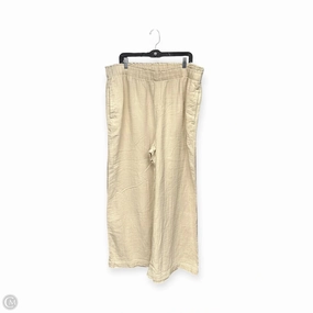 Tapered leg Pants Linen By Gap In Cream, Size: 2x