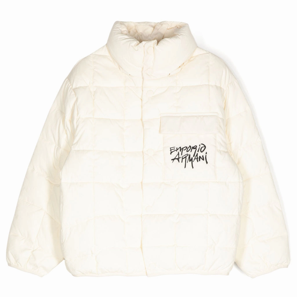 Emporio Armani Junior EA Graffiti Puffer Jacket Clean Lines Slim Fit Design
