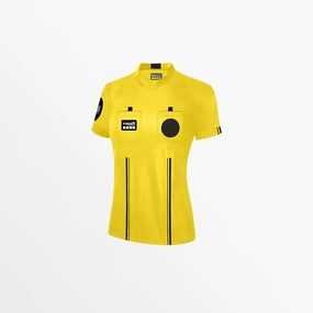 WOMEN'S OFFICIAL REFEREE V-NECK SHORT SLEEVE JERSEY Water resistant coating Soft Touch Fabric