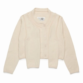 MM6 Kids Double Sleeves Cardigan Soft Touch Texture