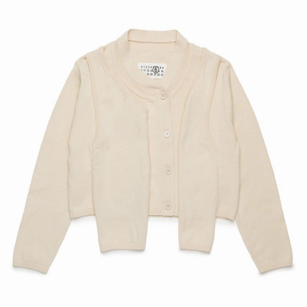 MM6 Kids Double Sleeves Cardigan Soft Touch Texture