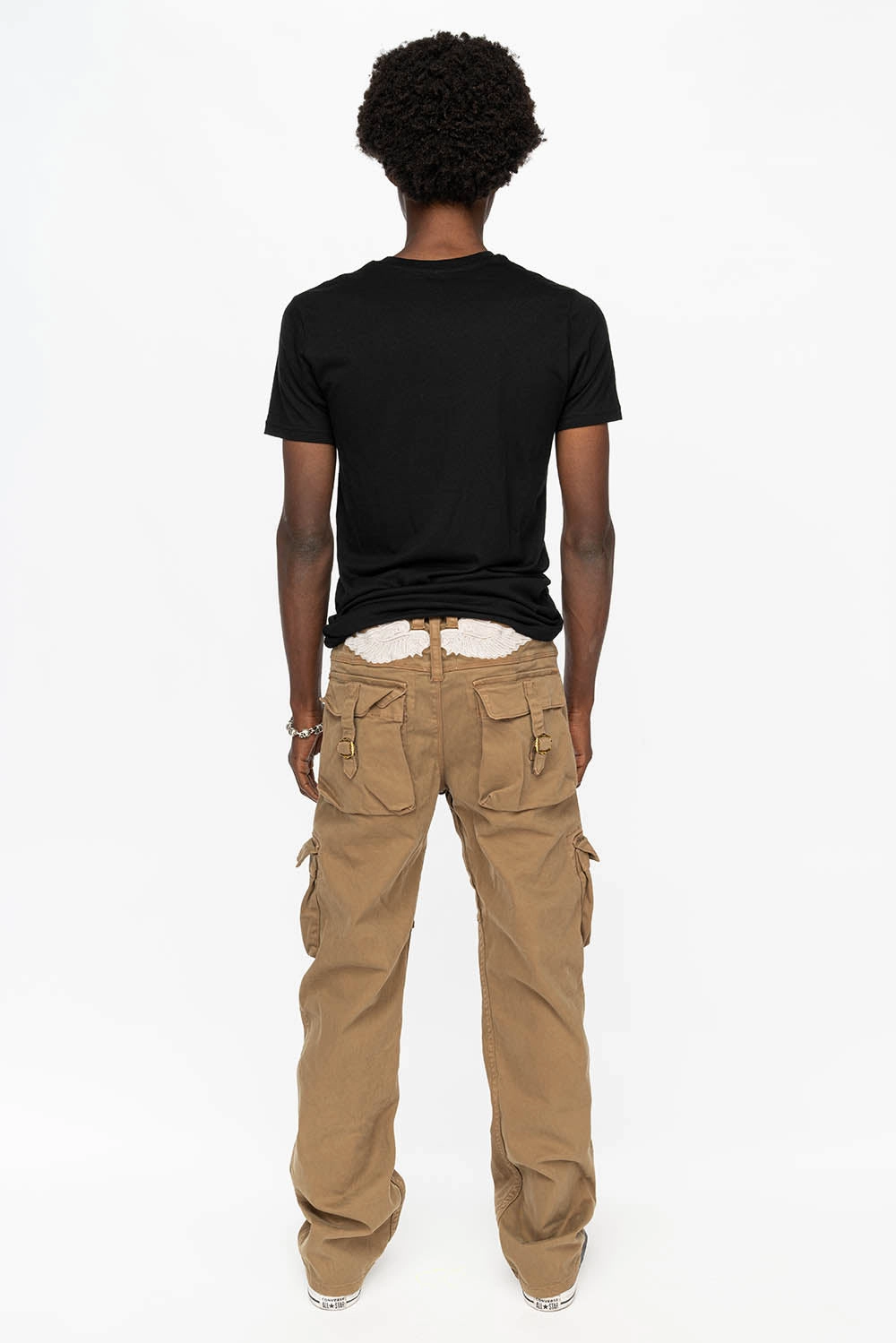 ROBINS NEW MILITARY STYLE CARGO PANTS IN KHAKI COLOR WASH Spring Mood Party Look Classic
