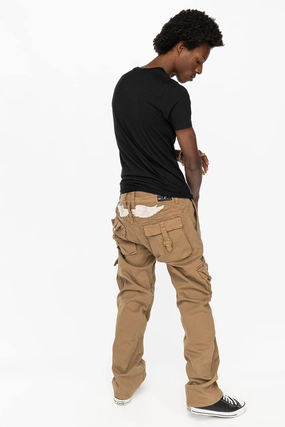 ROBINS NEW MILITARY STYLE CARGO PANTS IN KHAKI COLOR WASH Slim Sunny Vibes Festival Outfit