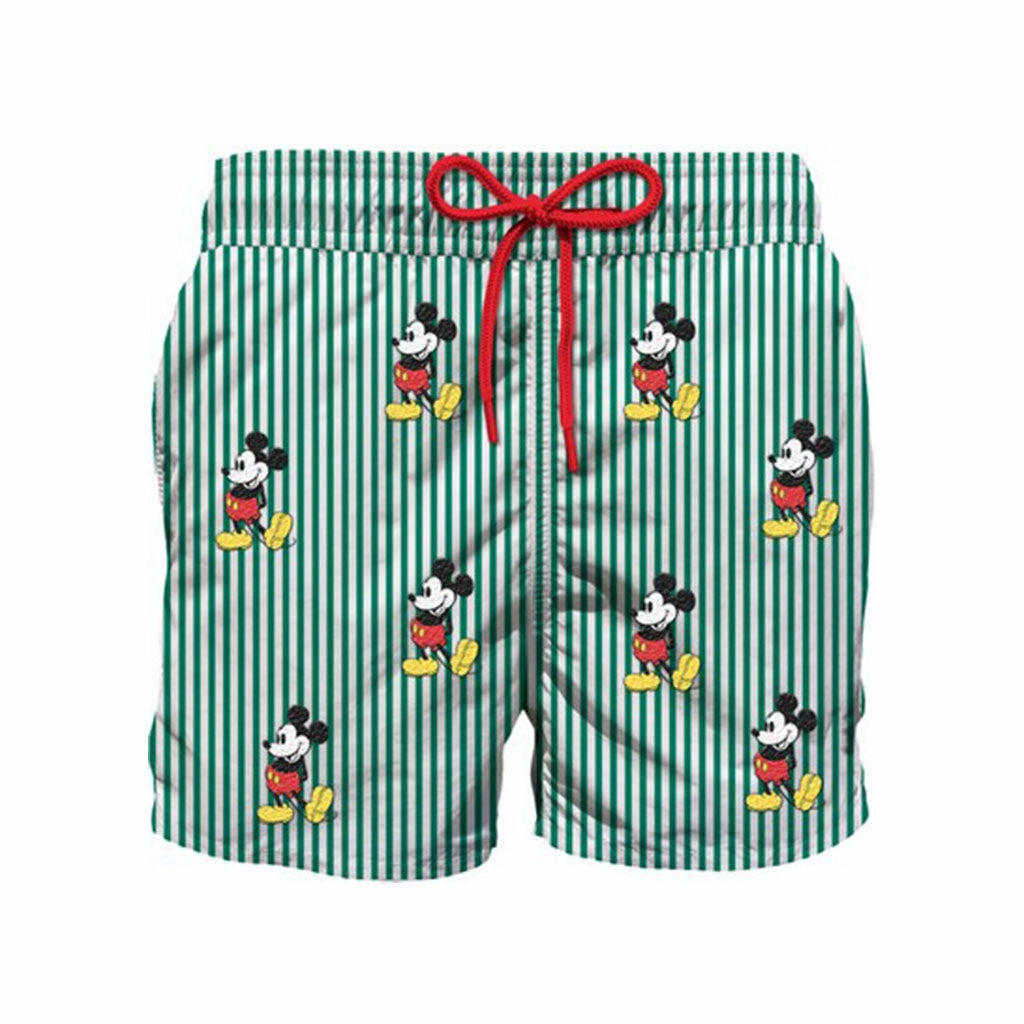 Men's Urban Fashion MC2 Saint Barth Mickey Fun Stripes Swim Shorts