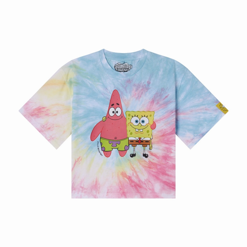 Stella McCartney Kids Tie-Dye SpongeBob Print T-shirt Chic Outfit Comfy and Versatile