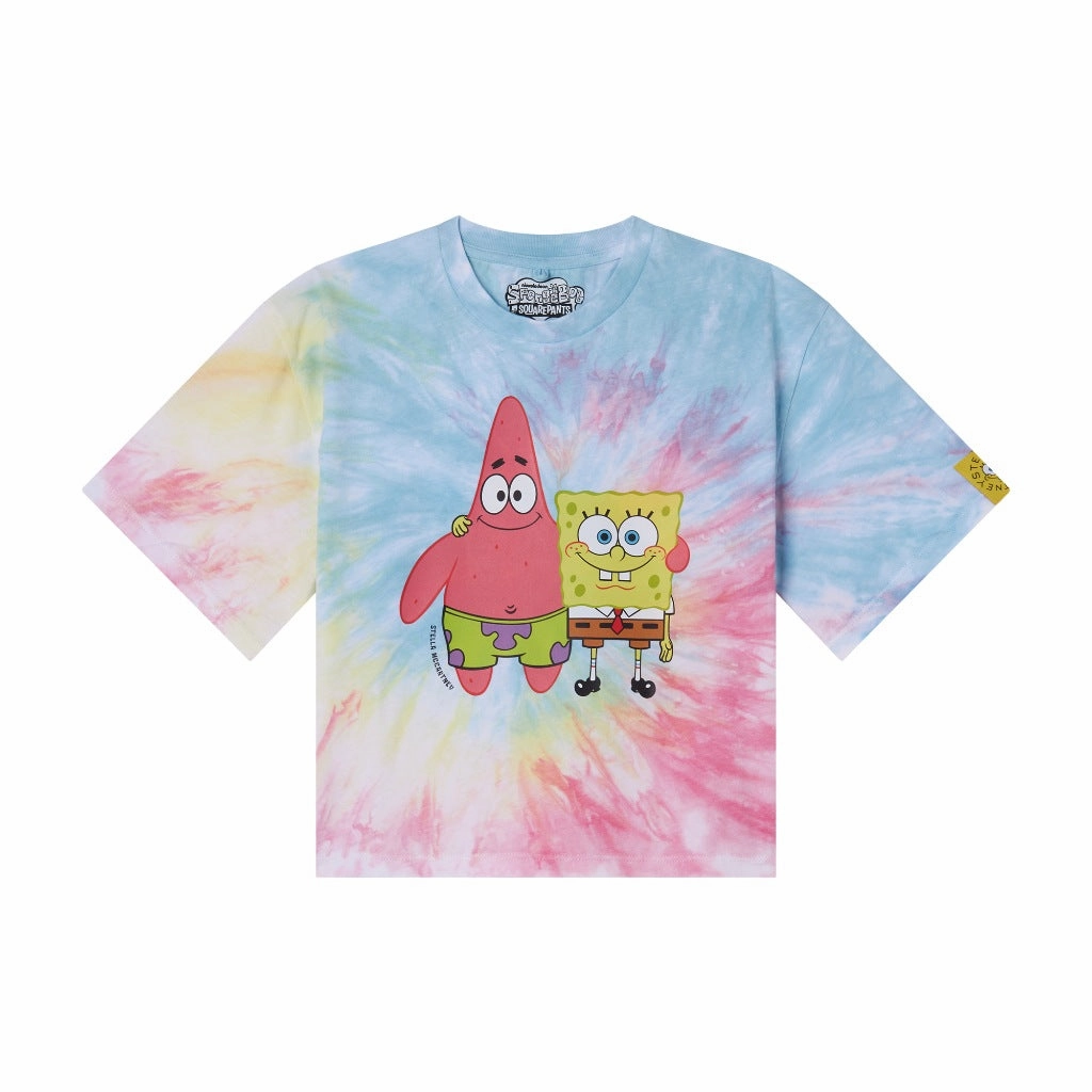 Stella McCartney Kids Tie-Dye SpongeBob Print T-shirt Lightweight Fabric
