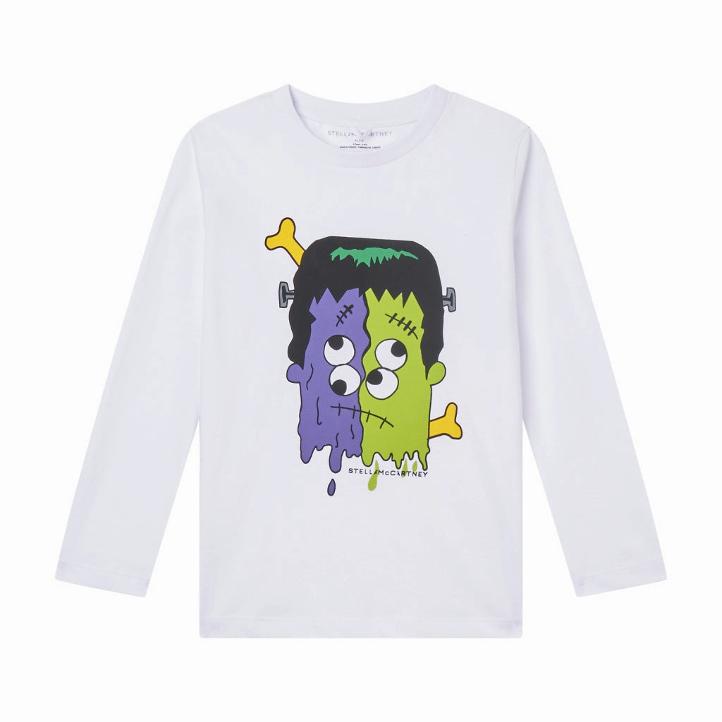 Stella McCartney Kids Frankenstein Long-Sleeve T-shirt Breathable Active Wear Everyday Look Wear