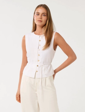 Immy Linen Vest HighDensity Weave