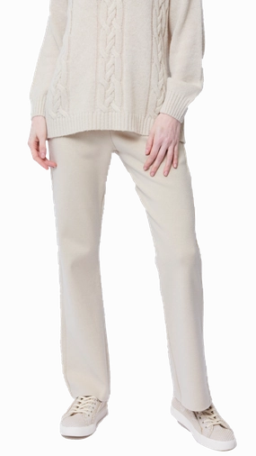 Monique Milano-Knit Boot Leg  Pants - Beige Multi-way wear