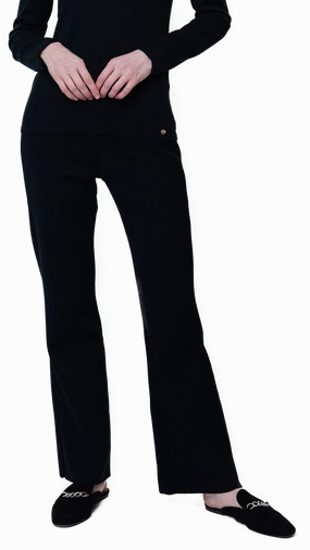 Tear Resistant Design stain resistant coating Monique Milano-Knit Boot Leg Pants - Black