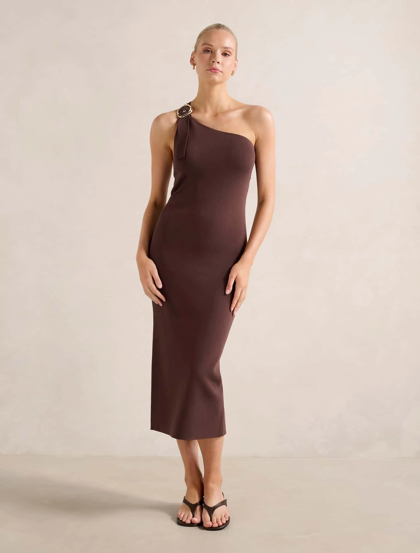 Monroe Asymmetric Knit Dress All Gender Compressible