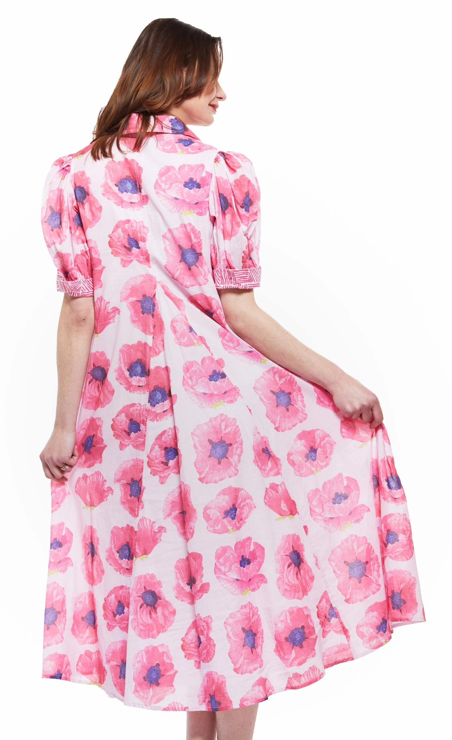 Semi Fit Montauk Dress - Pink With Poppy