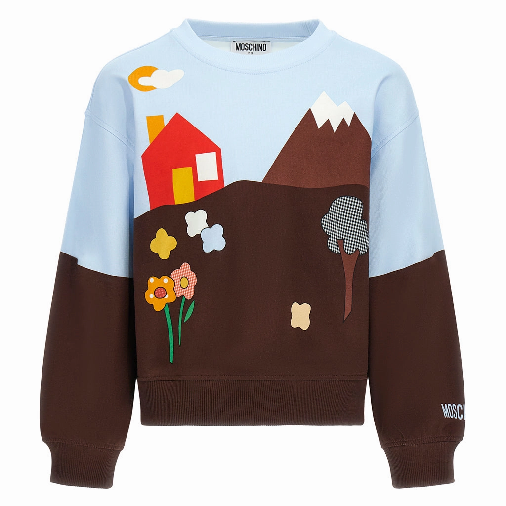 V-neck Shirt Moschino Kids Graphic Sweatshirt