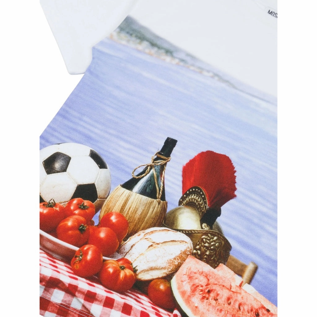 Sporty Design Stretchable Fabric Moschino Kids Summer Graphic Maxi T-shirt