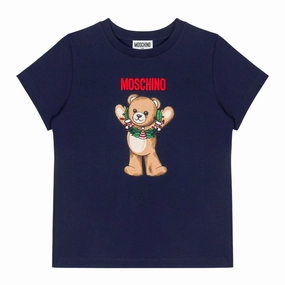 Moschino Kids Teddy Bear Print T-shirt UVProtectionFinish Micro Perforated Fabric