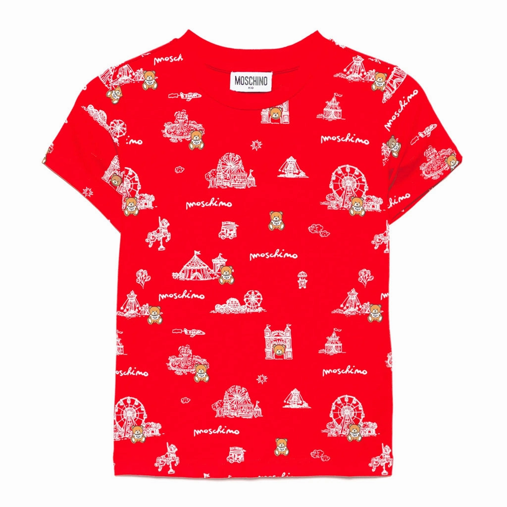 Moschino Kids Teddy Graphic All-Over T-shirt Limited Edition Soft Lining