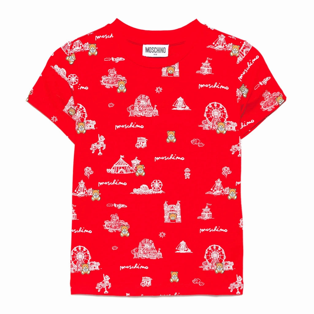 elastic waistband Moschino Kids Teddy Graphic All-Over T-shirt