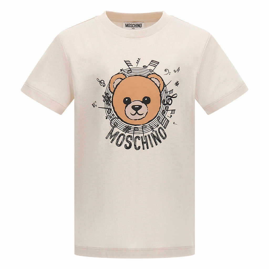 Relaxed Comfort Fit Casual Appeal Moschino Kids Teddy Graphic Maxi T-shirt