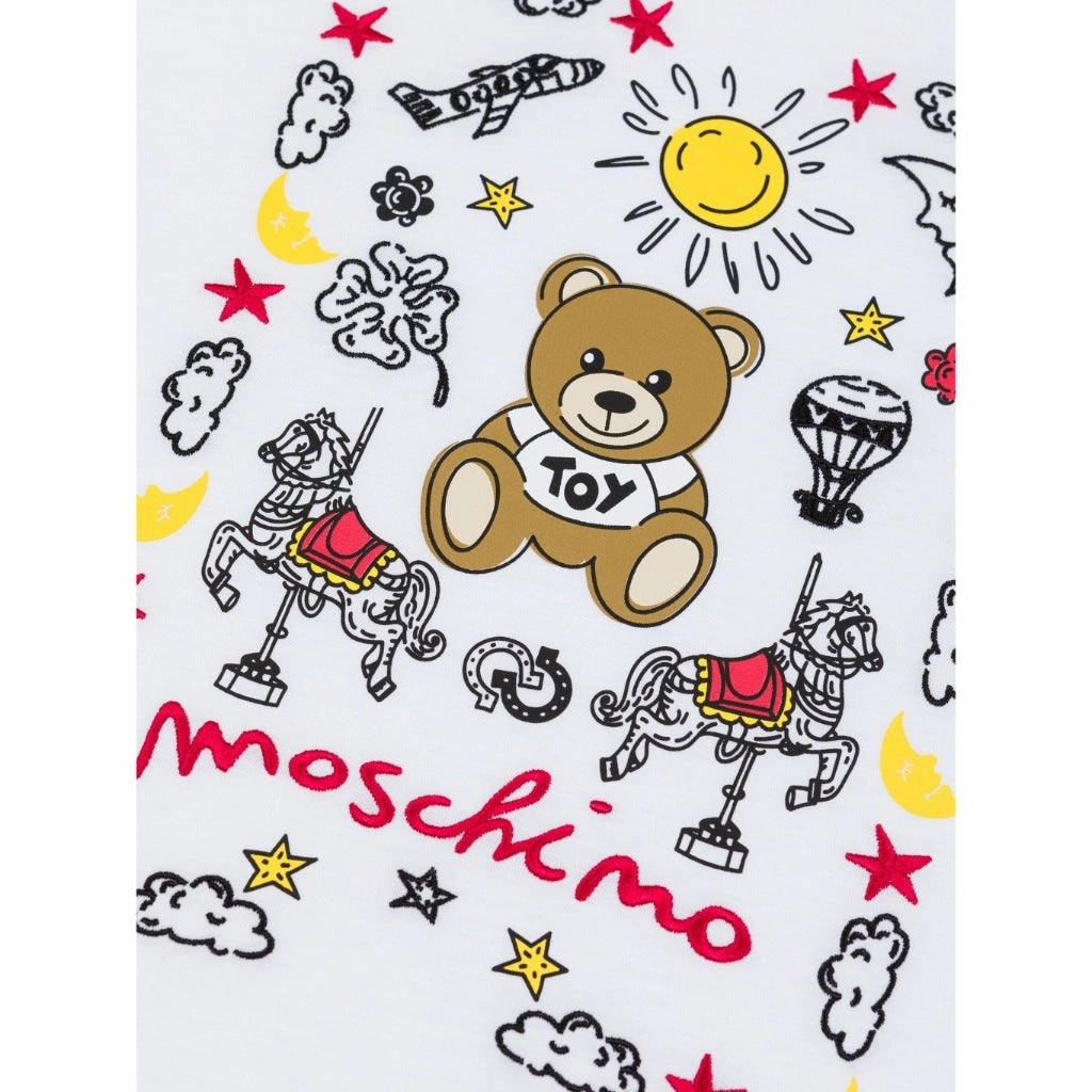 Practical Comfort Stain Resistant Moschino Kids Teddy Graphic Maxi T-shirt