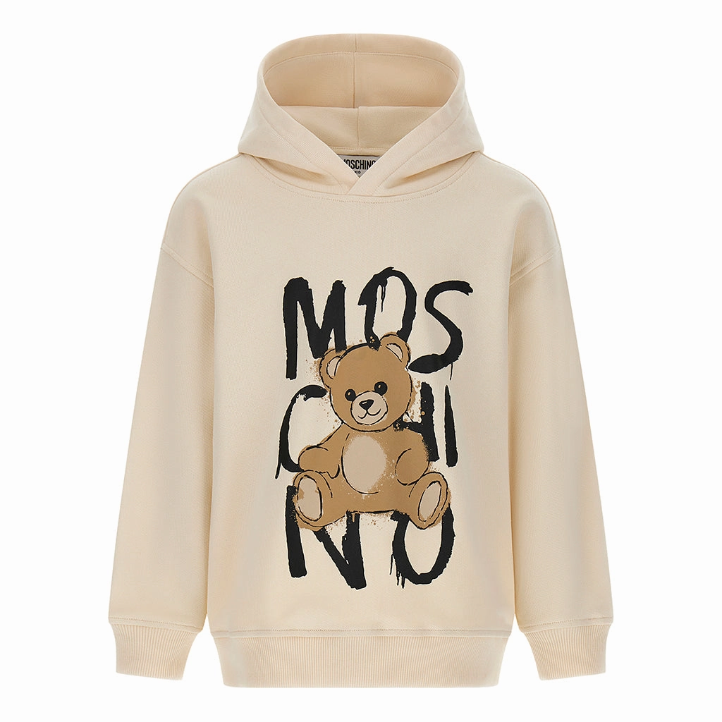 Moschino Kids Teddy Logo Hooded Sweatshirt TaglessNecklineComfort AntiPillingSurface