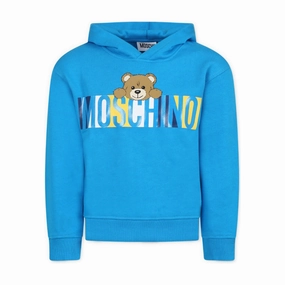 LightReflective Moschino Kids Teddy Logo Hooded Sweatshirt
