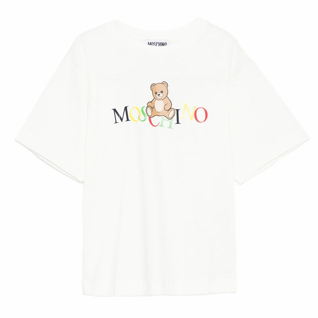 Moschino Kids Teddy Logo Maxi T-shirt Flexible Cuff Design Bold Look