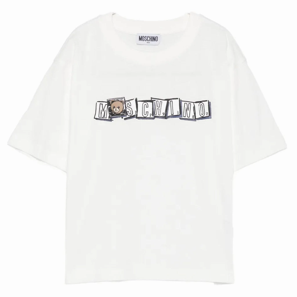 Moschino Kids Teddy Logo Maxi T-shirt Denim combination