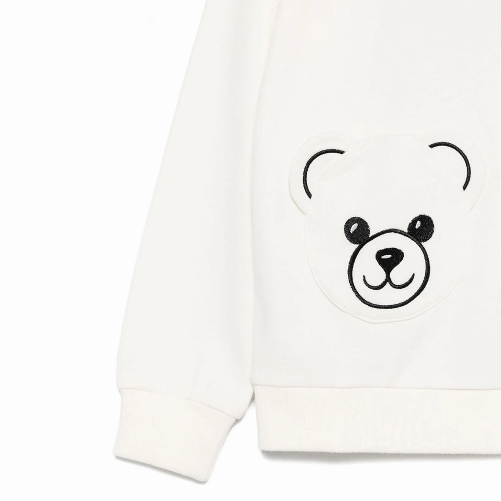 Moschino Kids Teddy Logo Sweatshirt Hygroscopic Inner Layer