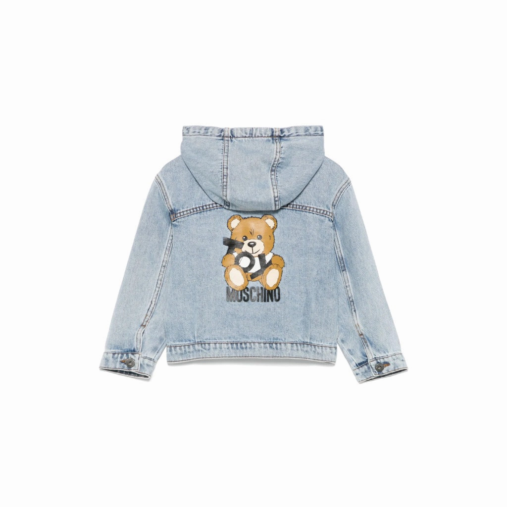 Breathable Membrane Moschino Kids Toy Bear Hooded Jacket