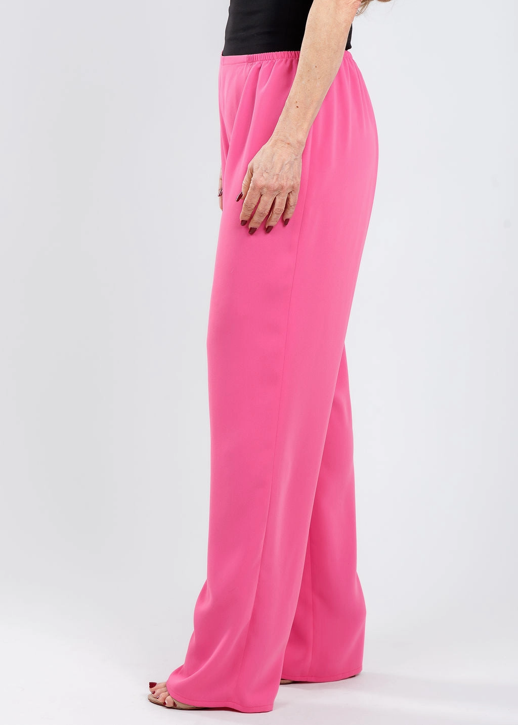 Matte Crepe Straight Leg Pants - Pink Modular Attachment Crisp Design