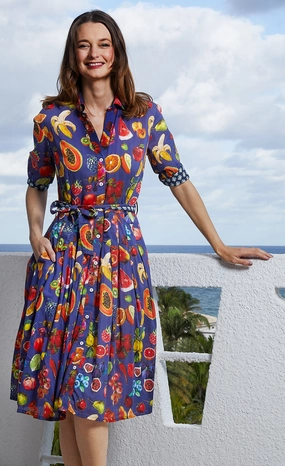 Formal Setting Travel Essential Mrs Maisel Dress - Fruit Print