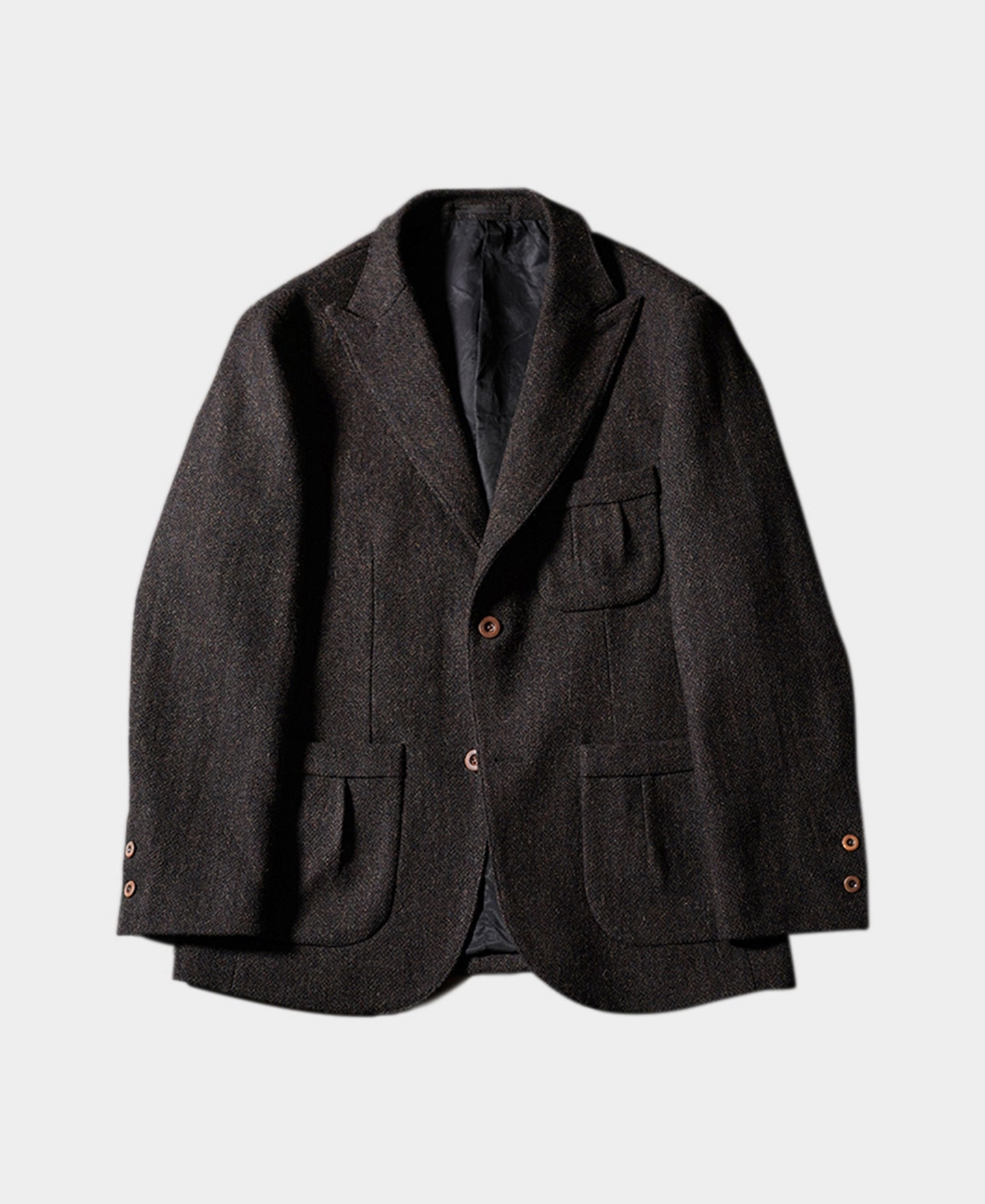 1930s Chocolate Brown Tweed Safari Jacket Collar Stabilization System Outer Chill Piece