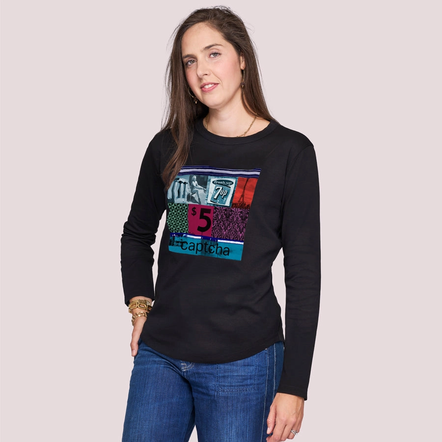 The Catherine Long Sleeve Tee - Captcha Bold Graphics