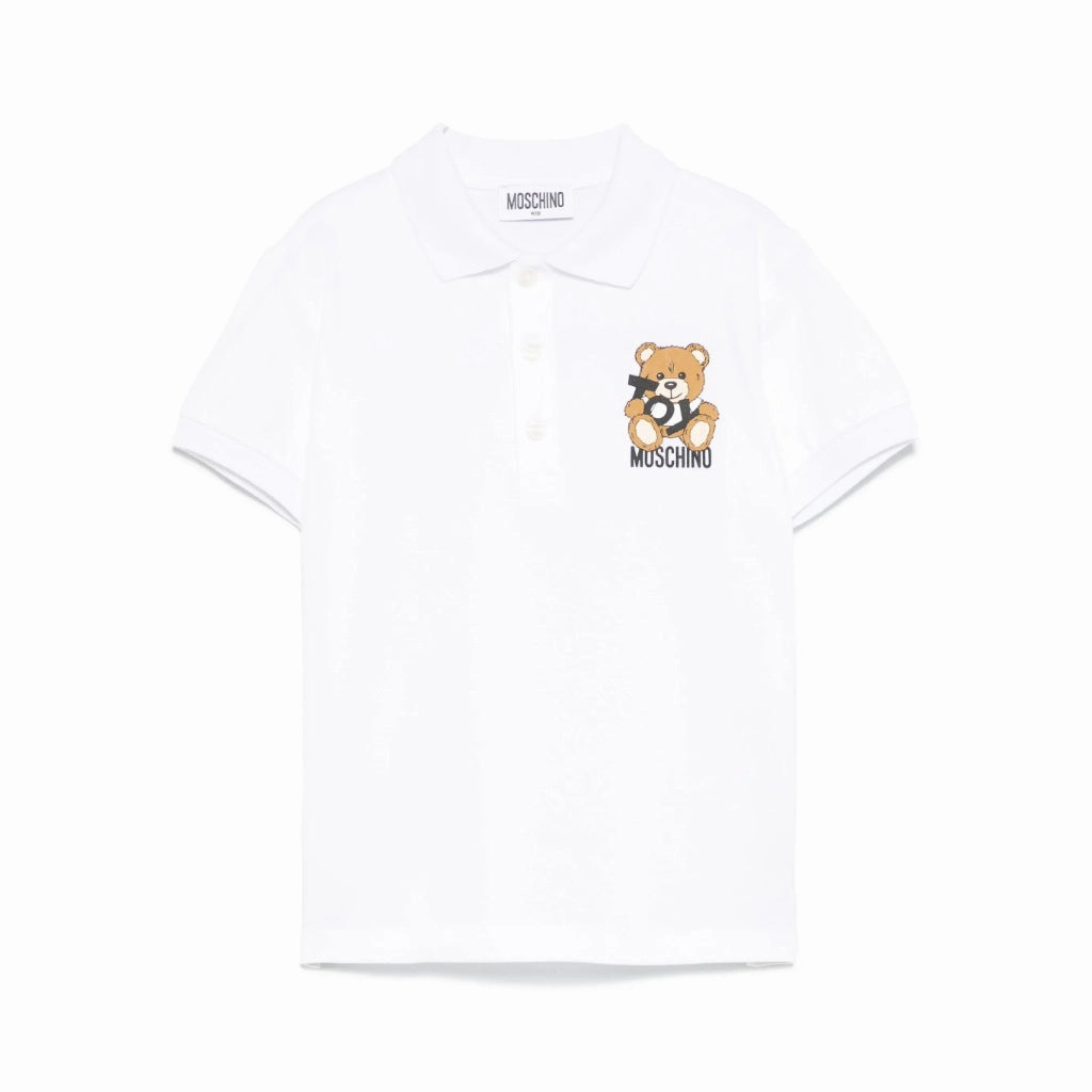 Moschino Kids Toy Bear Polo-Shirt MultiPocket Configuration Low Profile Collar