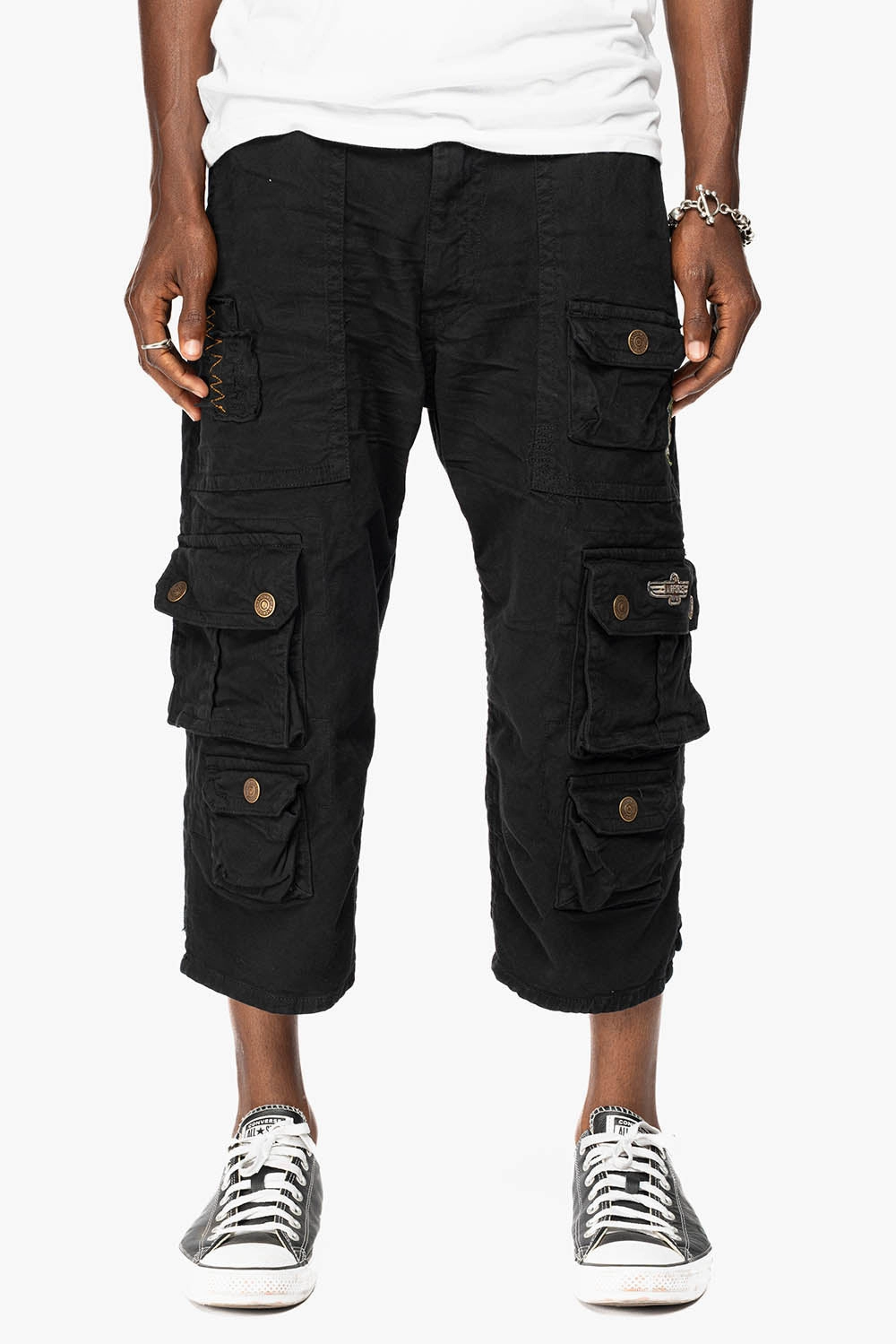 Go To Outfit Low Maintenance Fabric ORIGINAL ROBIN??S JEAN LIMITED EDITION CALL OF DUTY CARGO SHORT IN PURE BLK