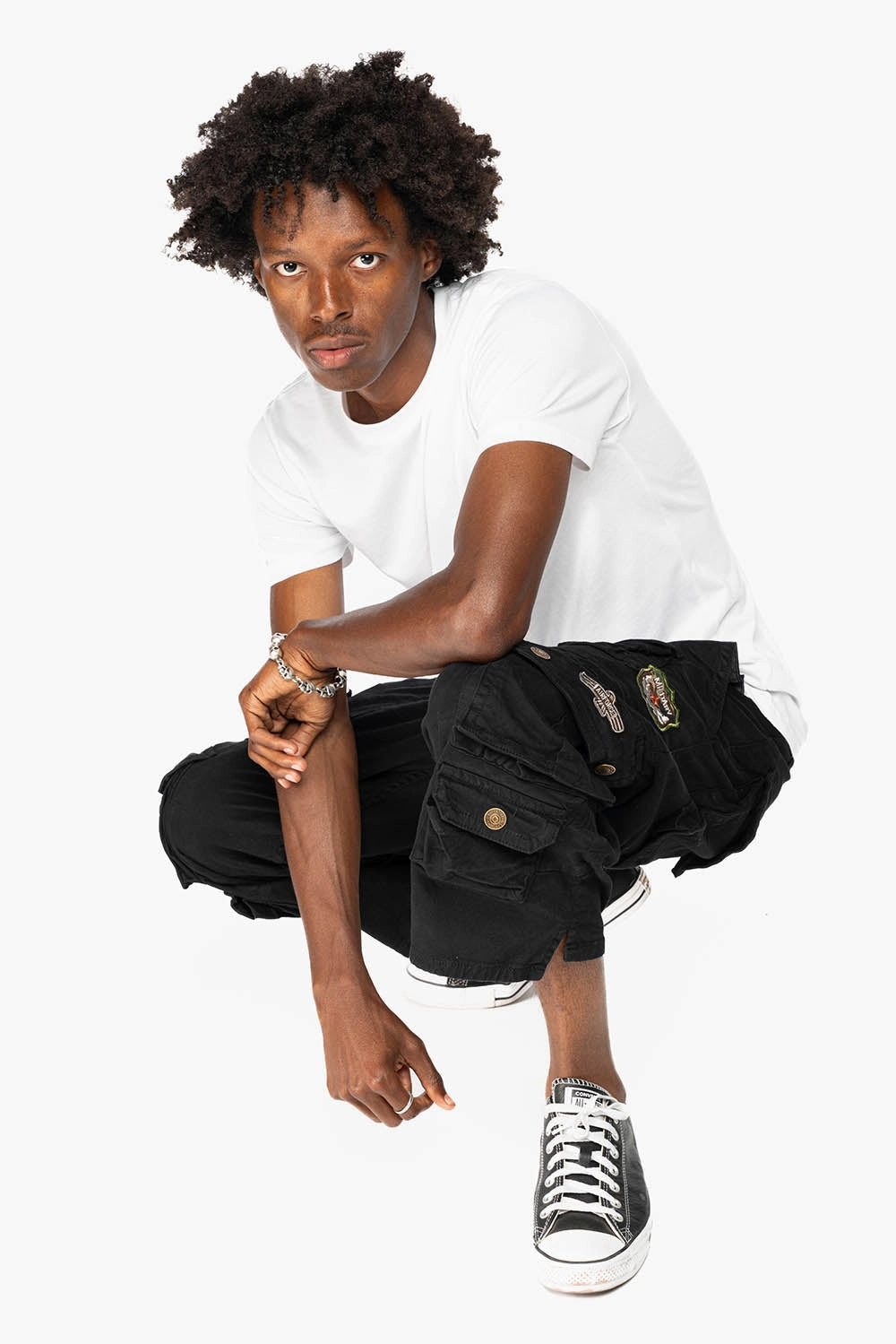 ORIGINAL ROBIN??S JEAN LIMITED EDITION CALL OF DUTY CARGO SHORT IN PURE BLK Spring Mood Slim