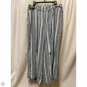 Adjustable Fit Tapered ankle Pants Dress By Clothes Mentor In Blue & White, Size: Xl