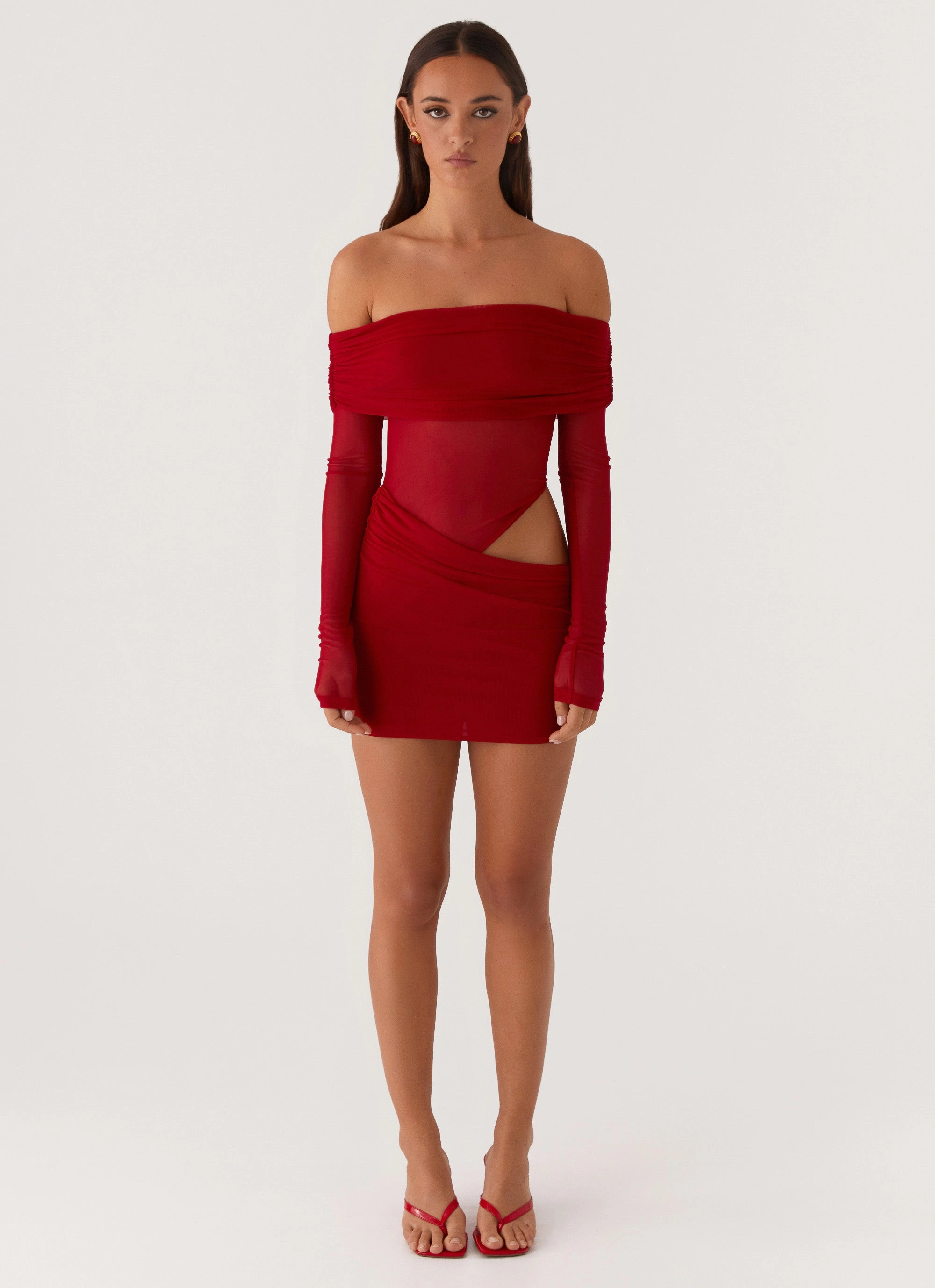 Flowing Lines No Doubt Mini Dress - Red