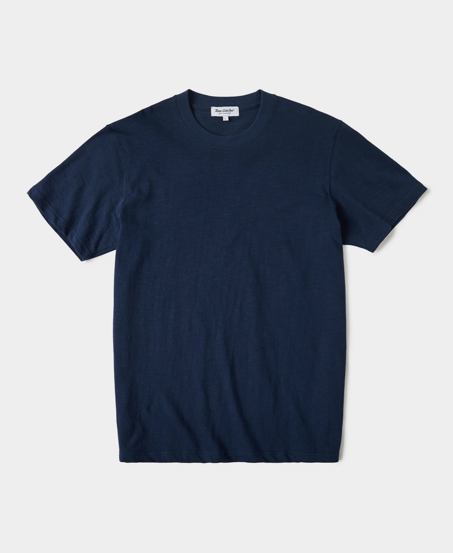 spandex blend Classic Fit Loopwheel Slub Cotton T-Shirt - Navy