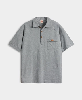 Raglan Sleeve Cotton-Piqu?? Polo Shirt - Gray Travel Essential FlexibleCollarOptions